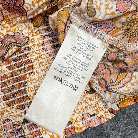 FP Movement by Free People Floral Ruffle Blouse - Orange and Purple - Picture 6 of 8